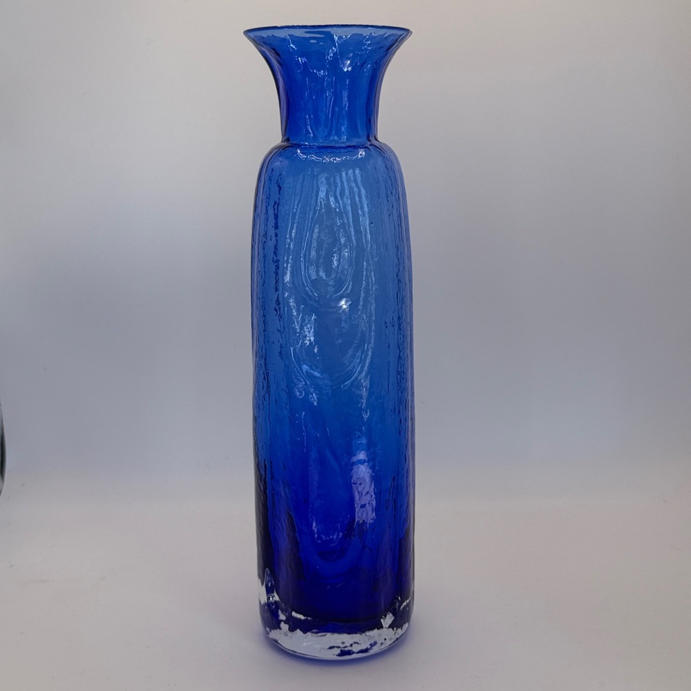 Vintage Sea Glasbruk Cobalt Blue Art Glass Vase by Rune Strand, Sweden, c. 1970s - Picture 4 of 7
